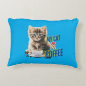 Coussins Décoratifs Chat mignon amour café (Dos)