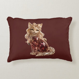 Coussins Décoratifs Chat Mignon Cristal Brillant Rose Doré