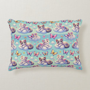 Coussins Décoratifs Chatons adorables et papillons