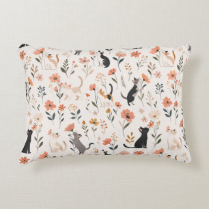 Coussins Décoratifs Chats Mignons Sentant les Fleurs Moderne