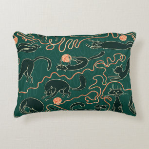 Coussins Décoratifs Chats vintage doodé sans couture motif