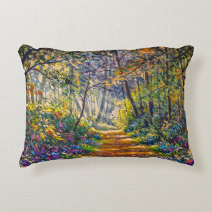 Coussins Décoratifs Chemin de l'impressionnisme : Aquarelle de la forê