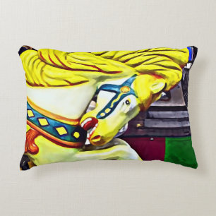 Coussins Décoratifs Cheval De Carrousel Avec Mane Jaune