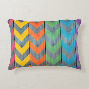 Coussins Décoratifs Chevron Motif On Wood Texture par Shirley Taylor