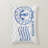 Coussins Décoratifs Chevron nautique et sceau d'Ancre (Devant(Vertical))