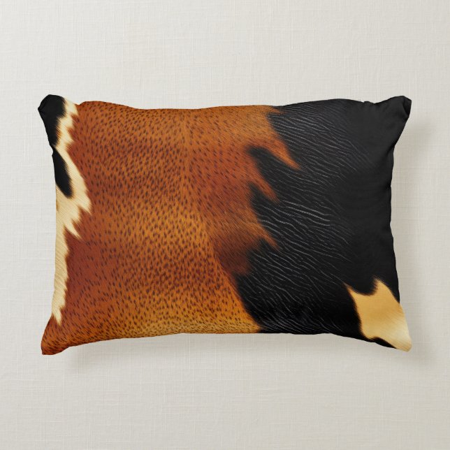 Coussins Décoratifs Chic Brown Black Cream Western Cowhide (Devant)