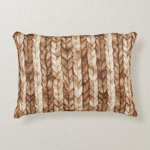 Coussins Décoratifs Chic Crème Brown Faux Tissus