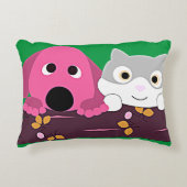 Coussins Décoratifs Chien et chat lancent l'oreiller. (Devant)