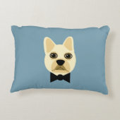 Coussins Décoratifs Chien-taureaux français avec bleu-bowtie (Dos)