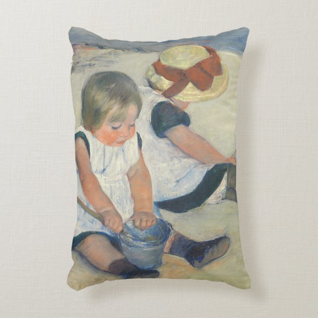 Coussins Décoratifs Children Playing on the Beach (Devant(Vertical))