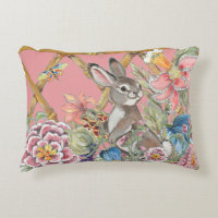 Chinoiserie Rabin rose Aquarelle Jardin