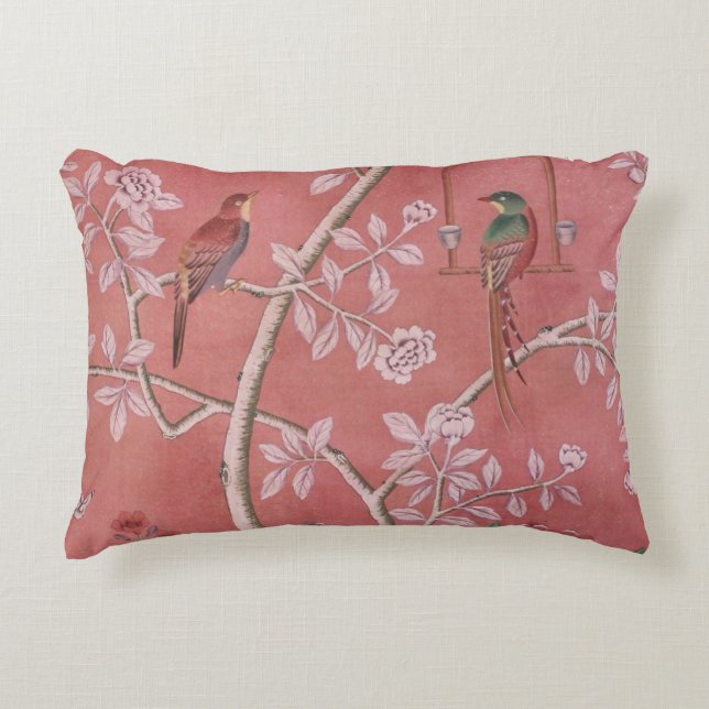 Coussins Décoratifs Chinoiserie rose (Devant)