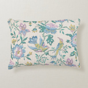 Coussins Décoratifs Chinoiserie Vintage Oiseaux Floral Motif Pastel