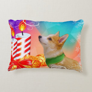 Coussins Décoratifs Chiot coloré de corgi de Noël