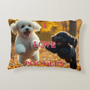 Coussins Décoratifs Chiots Caniches qui sautent