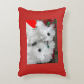 COUSSINS DÉCORATIFS **CHIOTS FLUFFY BLANCS** NOËL (Devant(Vertical))