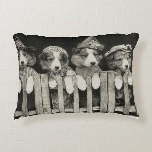 Coussins Décoratifs Chiots sur la clôture