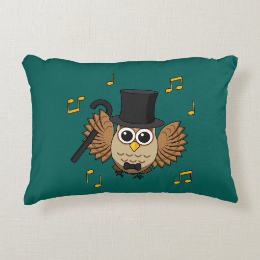 Coussins Décoratifs Chouette dansante mignonne avec notes musicales De (Devant)