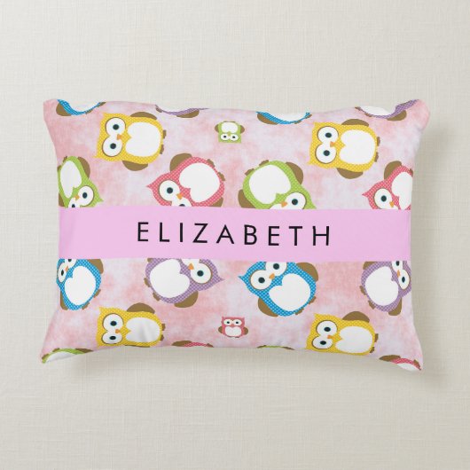 Coussins Décoratifs Chouettes mignonnes, Chouette Motif, Chouettes col (Dos)