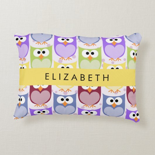 Coussins Décoratifs Chouettes mignonnes, Chouette Motif, Chouettes col (Dos)