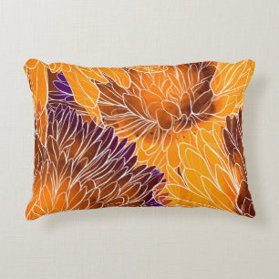 Coussins Décoratifs Chrysanthème japonais : Aquarelle incolore