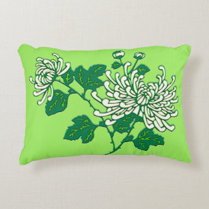 Coussins Décoratifs Chrysanthèmes araignées chinois - blanc crémeux