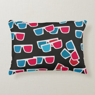 Coussins Décoratifs Cinéma, lunettes 3d motif, sans soudure.