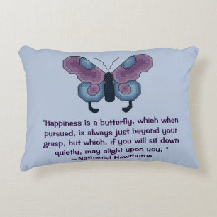 Coussins Décoratifs Citation de bonheur de papillon de Nathaniel
