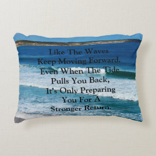 Coussins Décoratifs Citation De Motivation De Plage : Comme Les Vagues