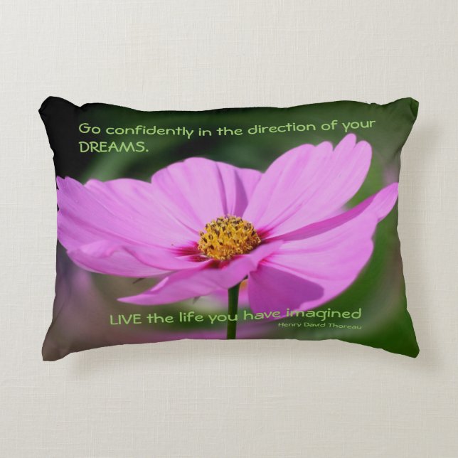 Coussins Décoratifs Citation Dreams Cosmos Flower Inspirational  (Devant)