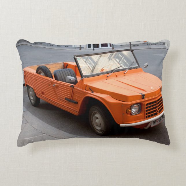 Coussins Décoratifs Citroen orange Mehari (Devant)