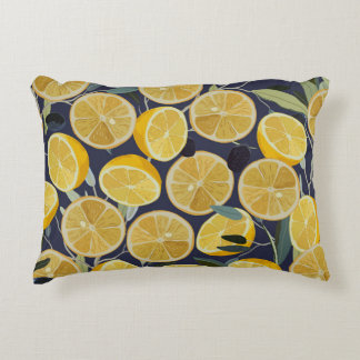 Coussins Décoratifs Citron, branche d'olivier, vintage sans soudure.