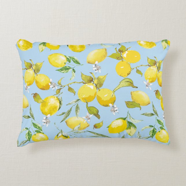 Coussins Décoratifs citrons aquarelle 4 (Devant)