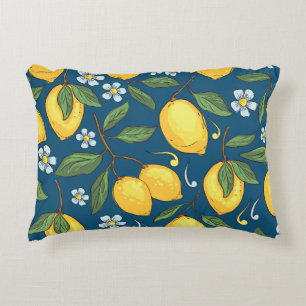 Coussins Décoratifs Citrons jaunes : Motif de fruits tropicaux.