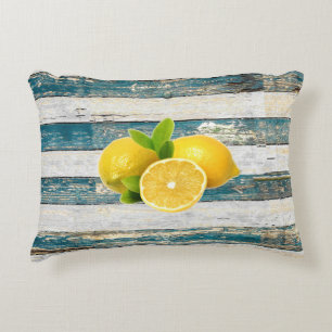 Coussins Décoratifs Citrons rustiques (bleu)
