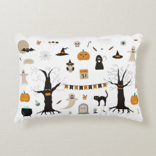 Coussins Décoratifs Citrouille Halloween Éffrayant Ghost Witch