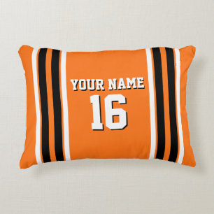Coussins Décoratifs Citrouille Orange Blk Team Jersey Numéro personnal