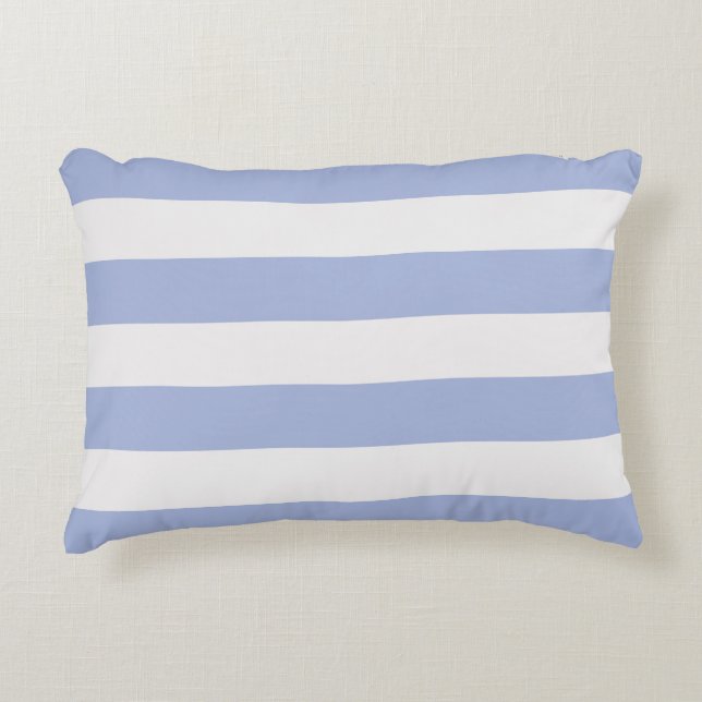 Coussins Décoratifs Classé Côtier Chic Bleu Clair Bleu Blancs (Devant)