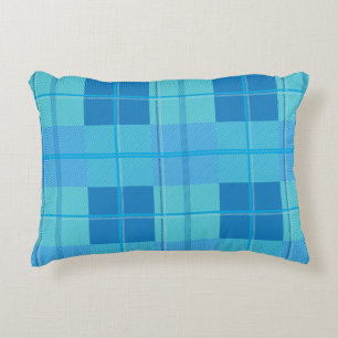 Coussins Décoratifs Classique Esthétique Carreaux Bleu Ciel Royal