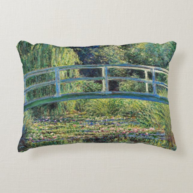 Coussins Décoratifs Claude Monet - Etang Lily et Pont Japonais (Devant)