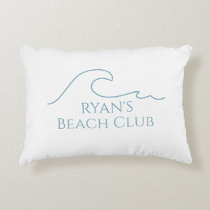 Coussins Décoratifs Club de plage rayé Cabane Nom personnalisé