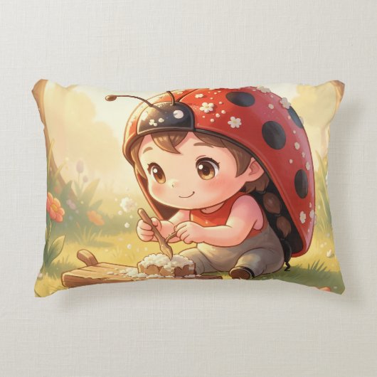 Coussins Décoratifs Coccinelle et le royaume de nectar caché (Devant)