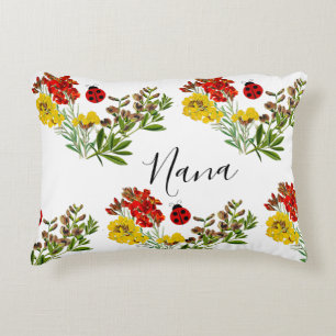 Coussins Décoratifs Coccinelle Fleurie Grand-mère personnalisée Nana