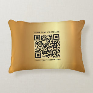 Coussins Décoratifs Code QR personnalisé élégant Modèle Glamor Gold