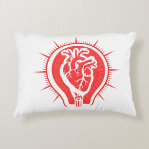 Coussins Décoratifs Cœur de l'innovation - Ampoule en forme de cœur an