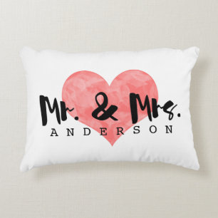 Coussins Décoratifs Coeur empilé Rustique M & Mme Monogram