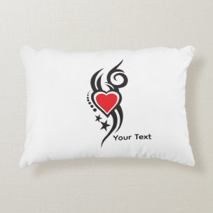 Coussins Décoratifs Cœur ornemental vintage avec art de tatouage flora