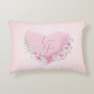 Coussins Décoratifs Cœur rose de la Saint-Valentin