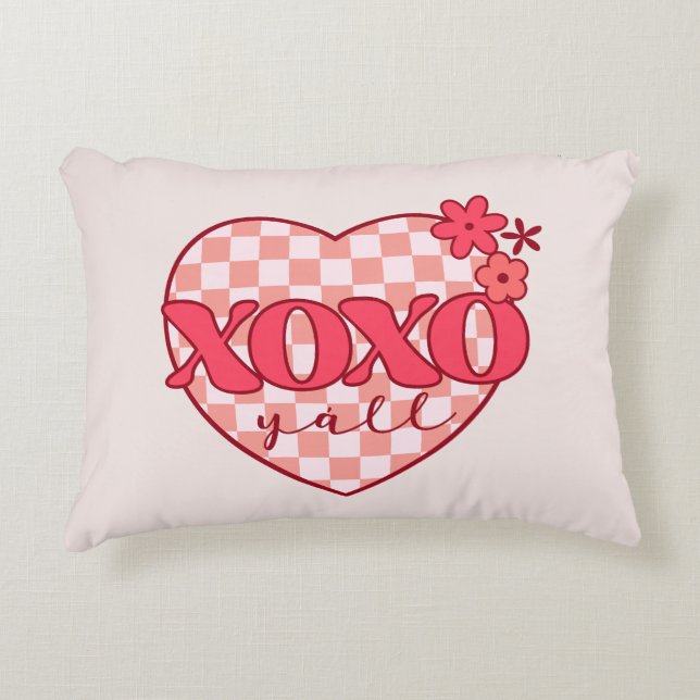 Coussins Décoratifs Coeur rose Xoxo Hugs et baisers (Devant)