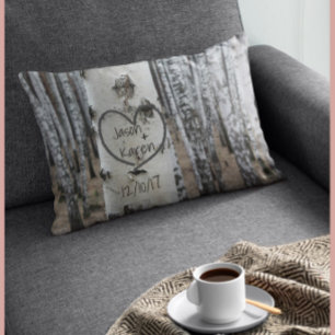 Coussins Décoratifs Cœur sculpté rustique de campagne personnalisé